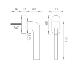 Oválne kľučky na okná Čierny Tupai