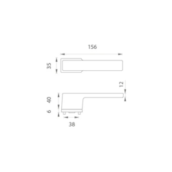 Kľučky na obdĺžnikových rozetách Čierny MPK