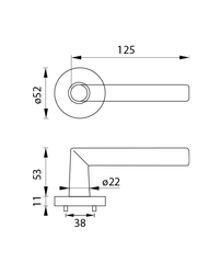 Kľučky na okrúhlych rozetách Strieborný URFIC