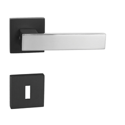 Kľučka na dvere SP - QUADRA - HR NEL/CIM - nerez lesklá/čierna matná | MP-KOVANIA.sk