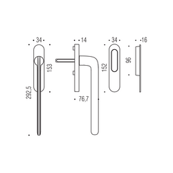 Kľučky na posuvné okenné systémy Strieborný COLOMBO
