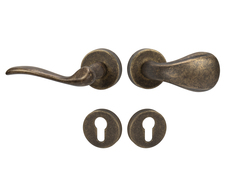 Kľučky na spevnených okrúhlych rozetách bez prekrytia vložky Bronzový Mariani