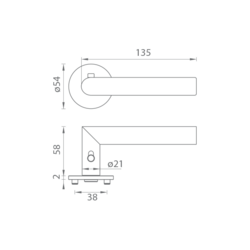 Kľučky na okrúhlych rozetách Strieborný Griffwerk
