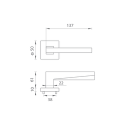 Kľučky na hranatých rozetách Strieborný FROSIO BORTOLO