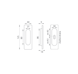 Mušle a madielka na posuvné drevené dvere Medený FT