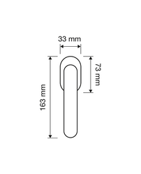 Oválne kľučky na okná Strieborný LINEA CALI
