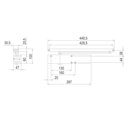 Samozatvárače s klznou lištou Strieborný GEZE
