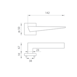 Kľučky na hranatých rozetách Sivý FROSIO BORTOLO