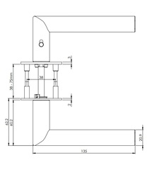 Kľučky na okrúhlych rozetách Strieborný Griffwerk