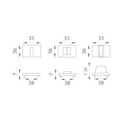 Kľučky na obdĺžnikových rozetách Čierny MPK