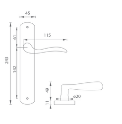 Kľučky na oválnych štítoch Zlatý URFIC