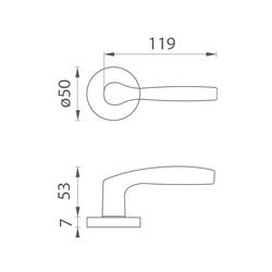Kľučky na okrúhlych rozetách Čierny BA