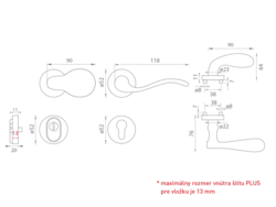 Kľučky na spevnených okrúhlych rozetách s prekrytím vložky Bronzový Mariani