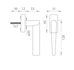 Hranaté kľučky na okná Strieborný Tupai