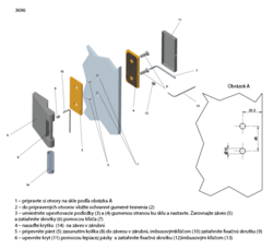 Vertikálne pánty a závesy na sklenené dvere Biely Tupai