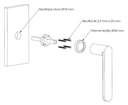 Oválne kľučky na okná Čierny NUDA - VERUM ITALY