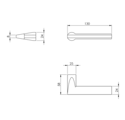 Minimalistické kľučky bez rozety na interiérové dvere Čierny NUDA - VERUM ITALY