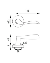 Kľučky na okrúhlych rozetách Strieborný URFIC