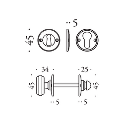 Kľučky na okrúhlych rozetách Bronzový COLOMBO