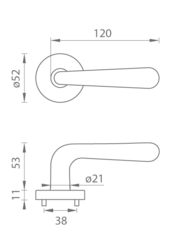 Kľučky na okrúhlych rozetách Strieborný Tupai