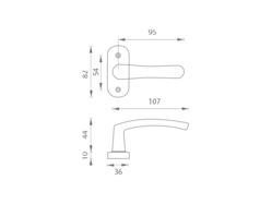 Kľučky na oválnych úzkych rozetách Hnedý KE
