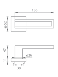 Kľučky na hranatých rozetách Sivý Tupai