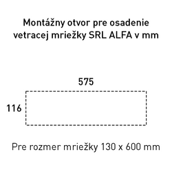 Mriežky šírka 130 mm Zlatý SRL