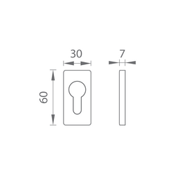 Úzke hranaté rozety Strieborný FT