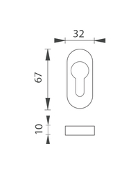 Úzke oválne rozety Strieborný MPK