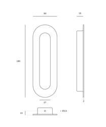Mušle a madielka na posuvné drevené dvere Strieborný JNF