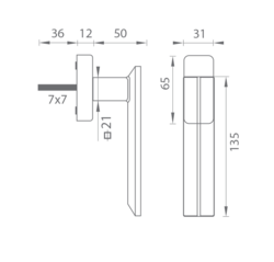 Hranaté kľučky na okná Sivý Tupai