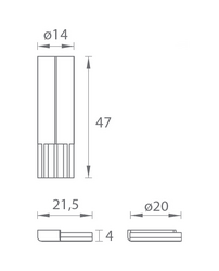 Magnetické dverné zarážky Strieborný NUDA - VERUM ITALY