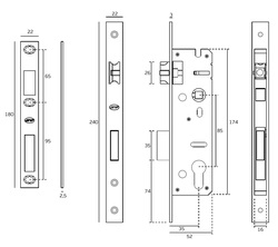 QR - JNF - ZÁMOK IN.20.400 a zámok na kabínku Strieborný JNF