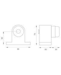 Priemyselné dverné zarážky Strieborný JNF