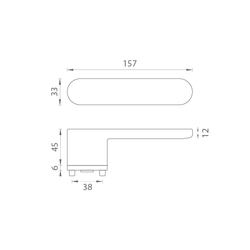 Kľučky na oválnych úzkych rozetách Zlatý MPK
