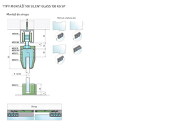 Sety - kolajnice a vozíky na posuvné sklenené dvere Strieborný SISCO SISTEM