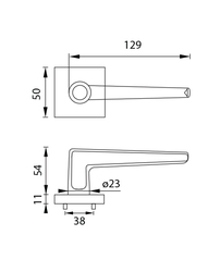 Kľučky na hranatých rozetách Strieborný URFIC