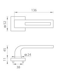 Kľučky na hranatých rozetách Sivý Tupai