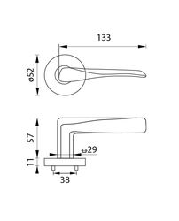 Kľučky na okrúhlych rozetách Strieborný URFIC