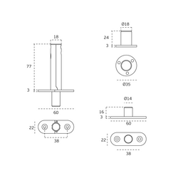 Klasické pánty a závesy na interiérové dvere Strieborný JNF