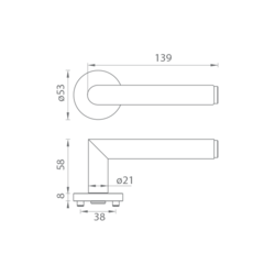 Kľučky na okrúhlych rozetách Kombinovaný Griffwerk
