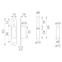 Rôzne iné pánty a závesy na sklenené dvere Strieborný LR
