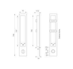 Mušle a madielka na posuvné drevené dvere Sivý PR