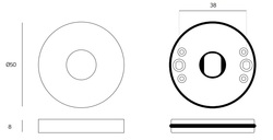 Kľučky na okrúhlych rozetách Zlatý JNF