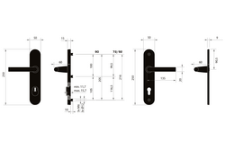 Kľučky na bezpečnostných oválnych štítoch s prekrytím vložky Čierny 