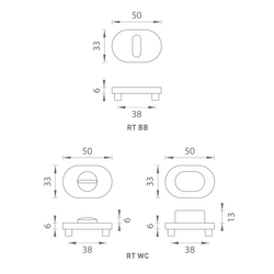 Kľučky na oválnych úzkych rozetách Hnedý MPK