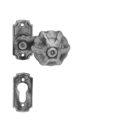 Kľučky na bránu na rustikálnych rozetách Sivý LR