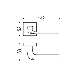 Kľučky na hranatých rozetách Strieborný COLOMBO