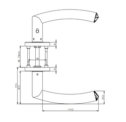 Kľučky na okrúhlych rozetách Strieborný Griffwerk