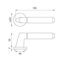 Kľučky na okrúhlych rozetách Strieborný LINEA CALI